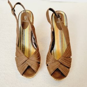 Bakers Socialite Open Toe Cork Wedge size 7 1/2